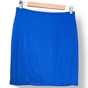 Vintage Hotkiss Blue Shimmery Mini Skirt Made in USA